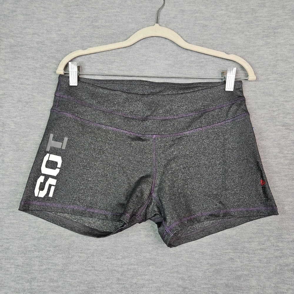 Reebok CrossFit Women's 2 Inch Gym Shorts Gray Purple Heather Size M NWT